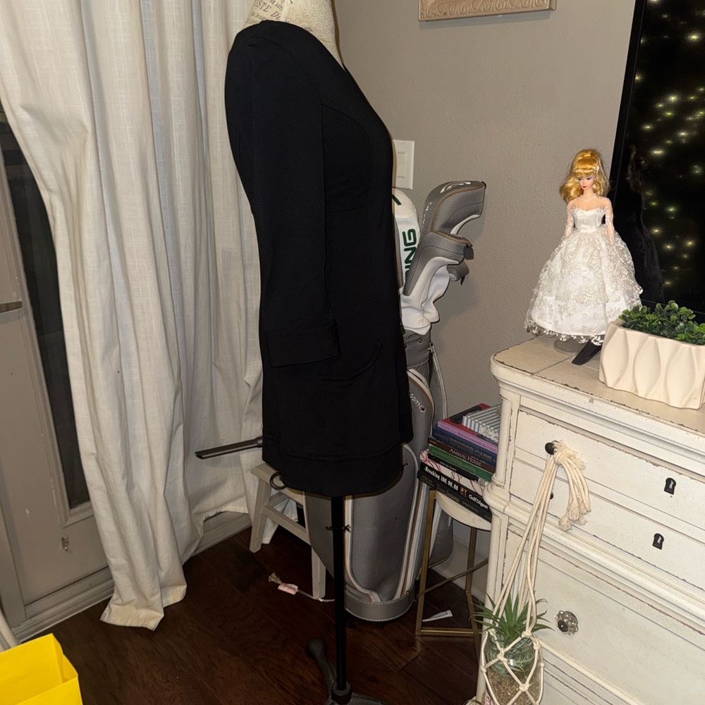 Max Studio Black Fitted Quarter Length Sleeve Dre… - image 3